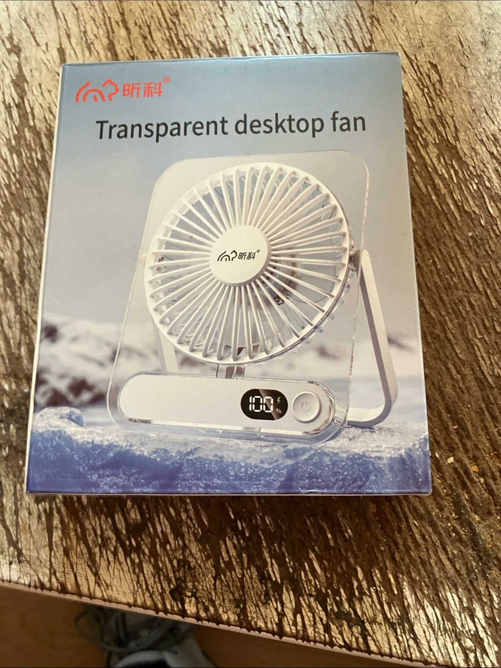 Transparent Desktop Fan - White - (Brand: unclear)